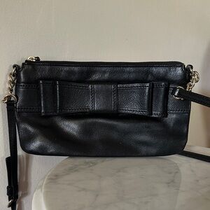 Kate Spade Black Leather Crossbody Bag with Bow Detail